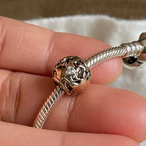 Authentic Pandora Bracelet with 3 Charms Limited Edition - Picture 12 of 16